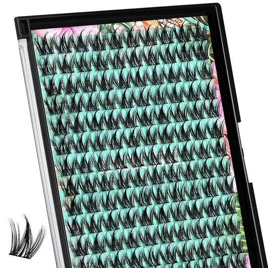 Lash Clusters Manga 140Pcs Eyelash Cluster Wet Look Ultra-Thin Lash Band Eyelashes Extensions Spiky Anime Wide Span Lashes(Puppy,C-14mm)
