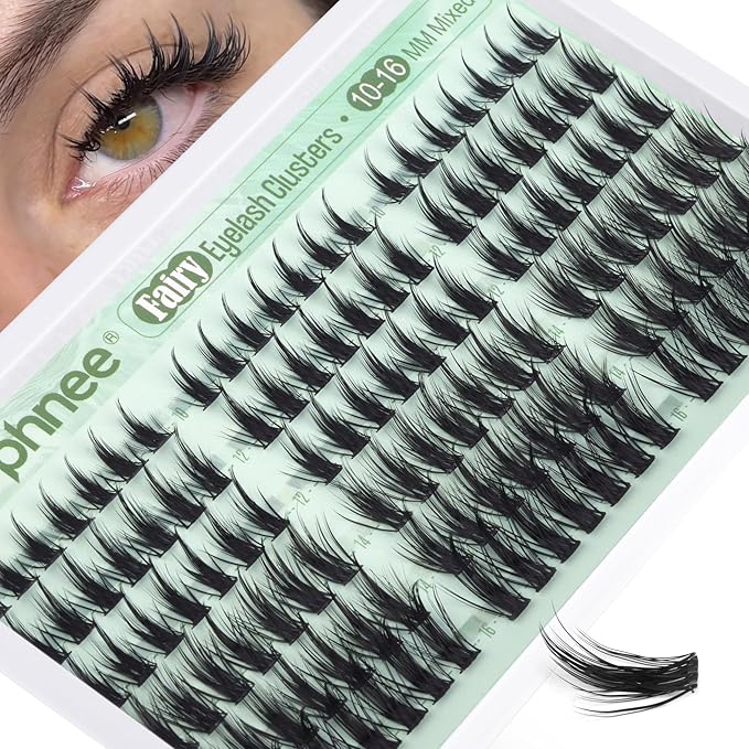 Fairy Lash Clusters Spiky Cluster Eyelash Extensions Anime Individual Lashes Natural Lash Extensions Wispy Cluster Lashes Clean Beauty 126Pcs Eyelash Clusters On-The-Go Lash Pack (10-16MM, C-Curly)