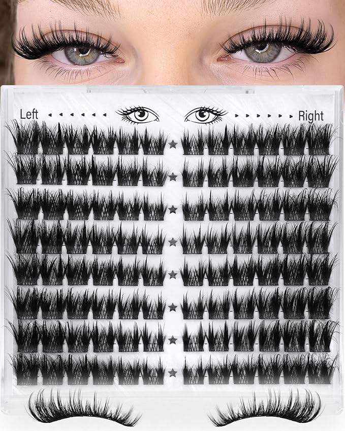 Cat Eye Lash Clusters With Spikes Wispy Clusters Eyelash Extensions Anime Eyelash Clusters Cat Eye Pre-Mapped Lash Clusters C-Curly Manga Individual Lashes Left&Right Lash Extension 10-18MM by Zegaine
