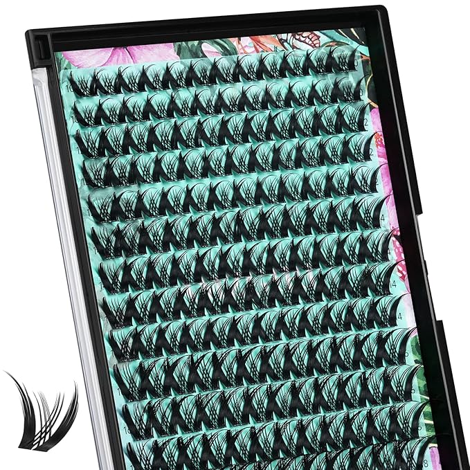 Lash Clusters Manga 168Pcs Eyelash Cluster Wet Look Ultra-Thin Invisible Lash Band Eyelashes Extensions Spiky Anime Wide Span Lashes(Kitten,C-Mix10-18mm)