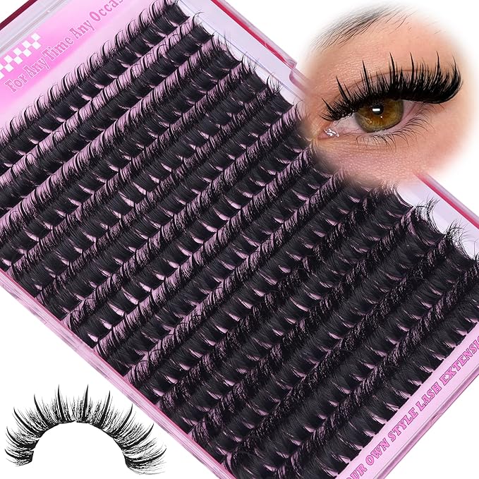 ALICE Lash Clusters Eyelash Clusters - Wispy Volume Eyelash Extensions with Spikes - 228pcs 10-18mm 100D Waterproof Individual Lashes for Dramatic Look and Customizable Styles