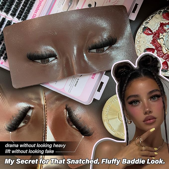 Fluffy Lash Clusters Thick Volume Lash Extension 10-18mm Cluster Eyelash Extensions Individual Lashes Wispy Eyelash Clusters Easy to Apply Cluster Lashes DIY Dramatic Lash Fills (160D+180D+200D)