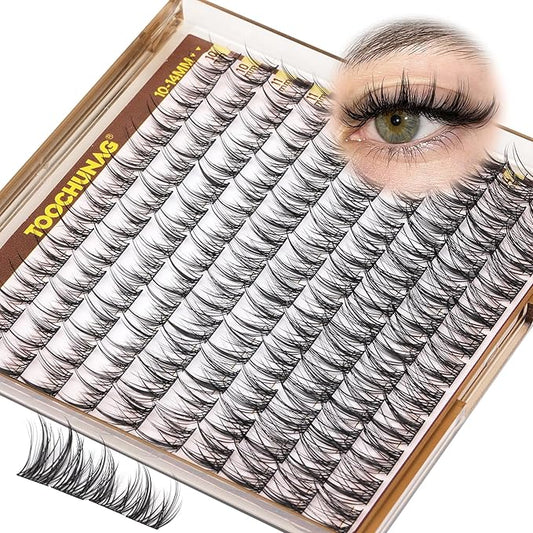 Wispy Lash Clusters Natural Eyelash Clusters 10-14mm Spiky Cluster Eyelash Extensions C Curly Manga Lashes Clusters DIY Individual Lashes Extension Pestañas postizas naturales by TOOCHUNAG