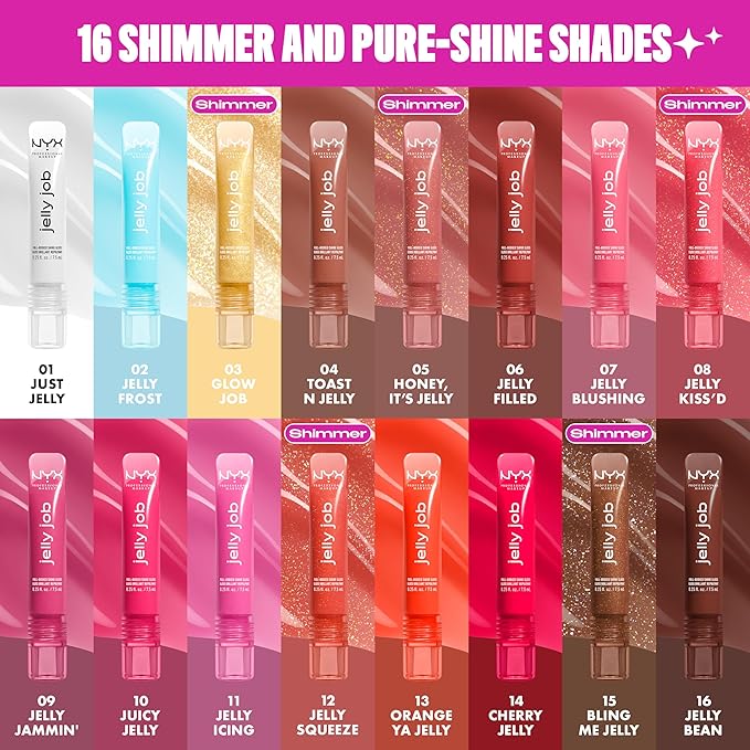 NYX PROFESSIONAL MAKEUP Jelly Job Lip Gloss, Lip Tint Gloss with Full-Bodied, Smoothing, and Hyper-Glossy Shine - Orange Ya Jelly? (Tangerine)