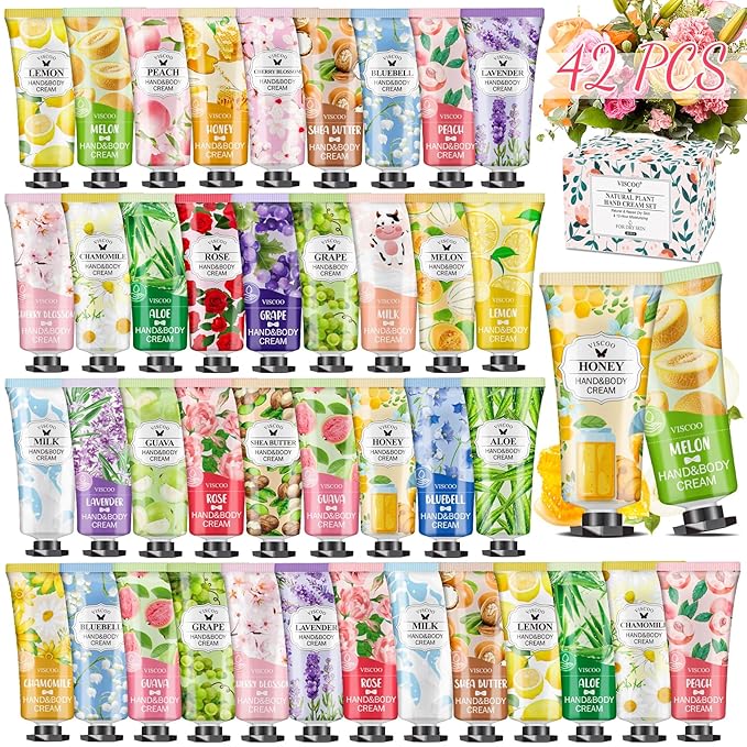 42 Pack Hand Cream Gifts Set for Women, Valentines Day Gifts for Her, Birthday Gifts for Women, Teacher Appreciation, Mini Moisturizing Hand Lotion Travel Size in Bulk for Dry Cracked Hands