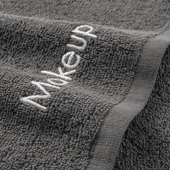 Arkwright Makeup Towels - Pack of 6 - Soft & Gentle Cotton Washcloth Face Make Up Remover, Reusuable Eraser Cloth Essentials for Hosts & Artists, 13 x 13 in, Grey