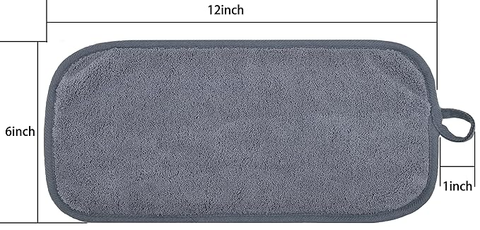 BloomSesame Makeup Remover Cloths for Face, Eye, Lips - Reusable Makeup Remover Pads Soft Microfiber Facial Cleansing Cloths 6 x 12 inch 6 Pack (Gray)