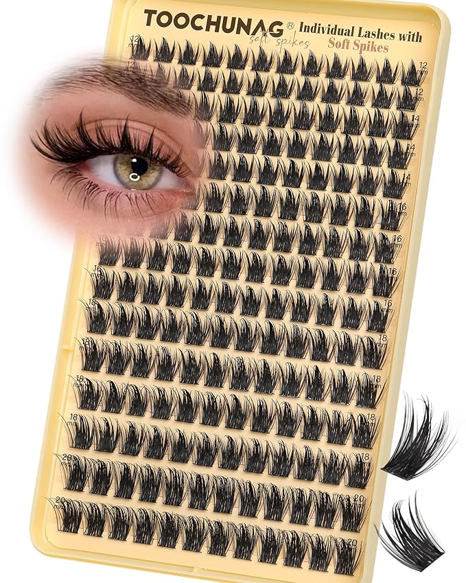 Spiky Manga Lash Clusters 180pcs D Curly Cluster Eyelash Extensions 12-20mm Long Eyelash Clusters Anime Lashes Clusters Thick Volume False Eyelashes Individual DIY Lash Extension by TOOCHUNAG