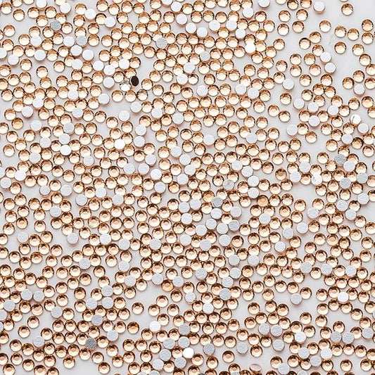 3000Pcs Champagne Crystal Rhinestones,Glass Flatback Rhinestones Mini Gemstones for Nail Face Makeup Art Crafts Clothes Decoration -(SS6,2.0mm,Champagne)