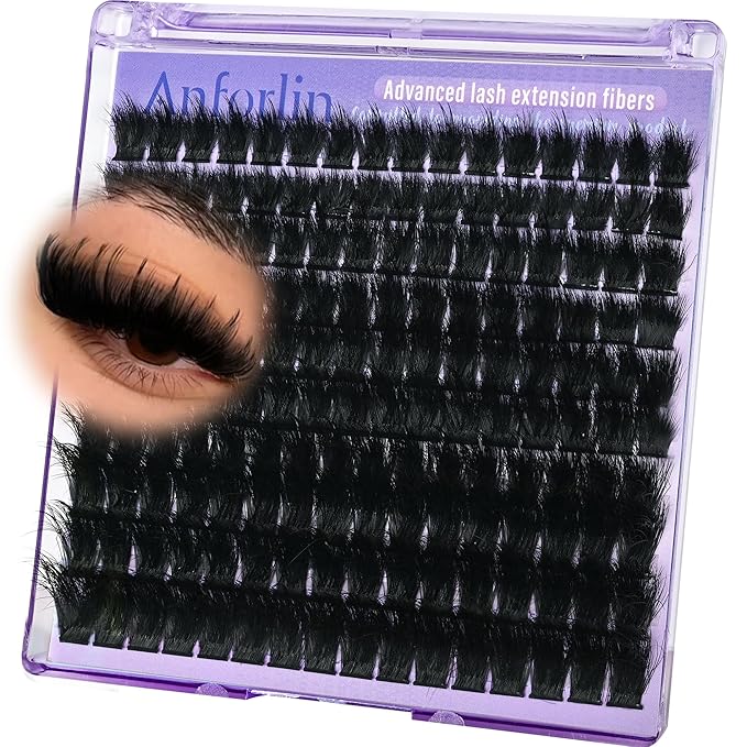 Lash Clusters with Spikes 200D Volume Lash Extensions 12-20mm Spiky Manga Eyelash Clusters 160pcs Thick D Curly Cluster Eyelash Extensions by ANFORLIN