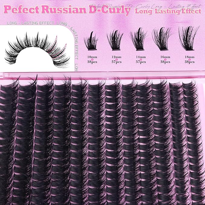 ALICE Lash Clusters Eyelash Clusters - Wispy Volume Eyelash Extensions with Spikes - 228pcs 10-18mm 100D Waterproof Individual Lashes for Dramatic Look and Customizable Styles
