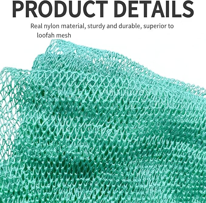 African Net Sponge Authentic, African Exfoliating Sponge Real African Net Black Owned, African Bath Sponge Back Scrubber, Body Exfoliator Shower Bath Accessories (Mint Green)