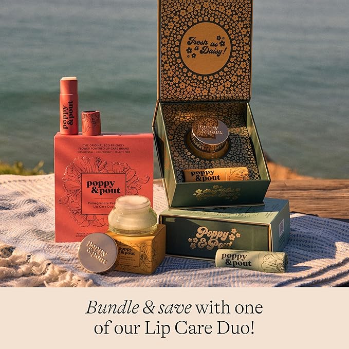 Poppy & Pout Natural Lip Scrub, Moisturizing Sugar Scrub for Dry Lips, Lip Scrubber Exfoliator with Essential Oils Smooths and Hydrates Lips, In Recyclable Glass Jars, Cruelty Free - Island Coconut