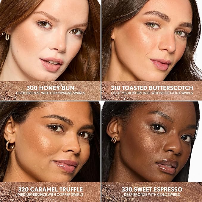 COVERGIRL TruBlend Skin Enhancer Baked Luminous Bronzer, with Hyaluronic Acid & White Rose Extract, Blends Seamlessly - 310 Toasted Butterscotch (Light Medium Bronze with Rose Gold Swirls)